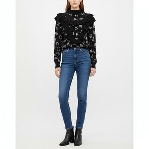 HUGO Hugo Boss zodiac sign ruffle sweater size small silk blend